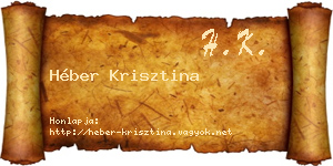 Héber Krisztina névjegykártya